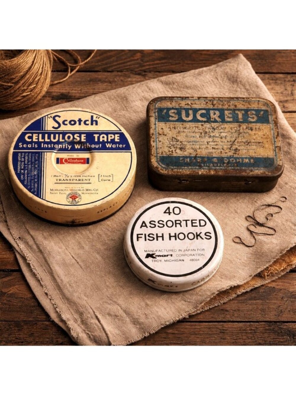 Vintage Advertising Tin Lot Metal Pharmacy General Store Rustic Tins Lodge Cabin